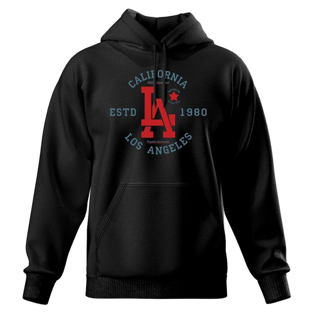 Moletom Modelo Canguru Com Capuz Algodão Masculino e Feminino Los Angeles