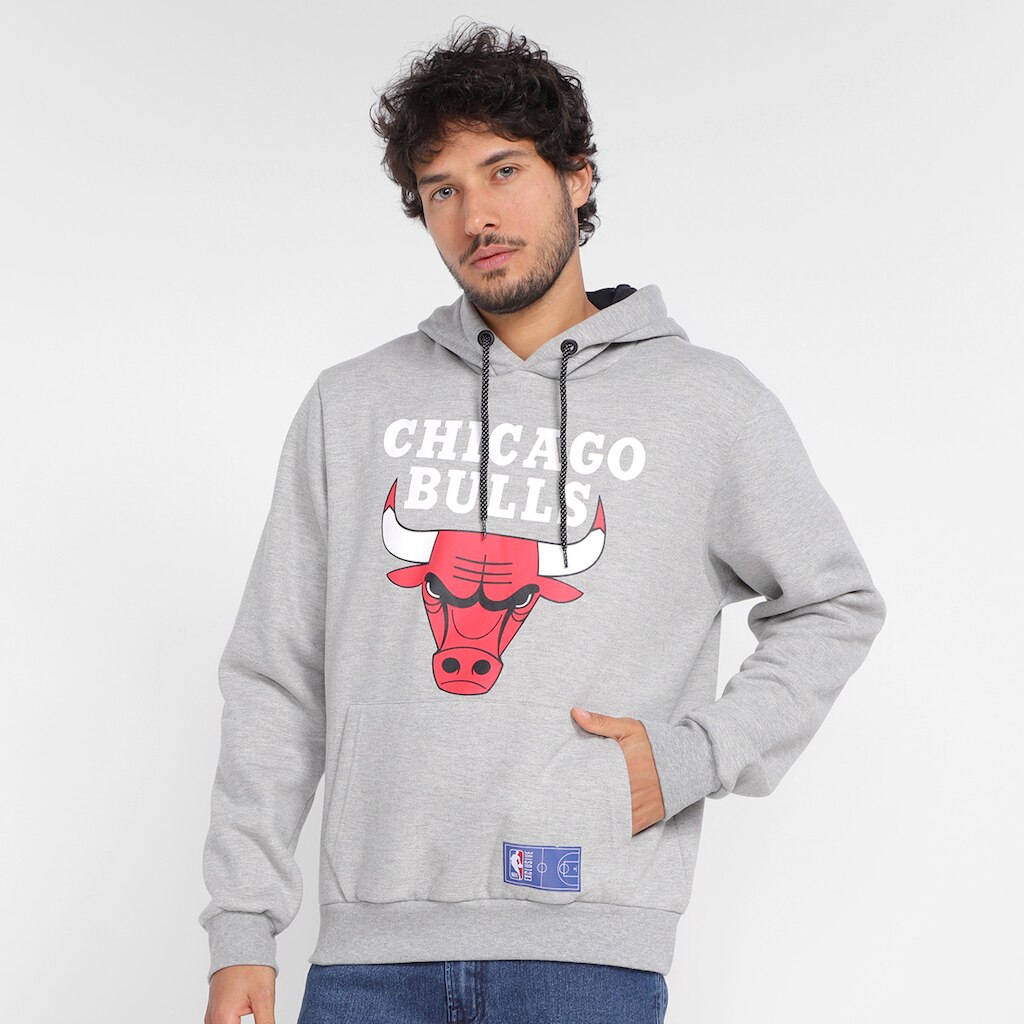 Moletom NBA Chicago Bulls Canguru Masculino