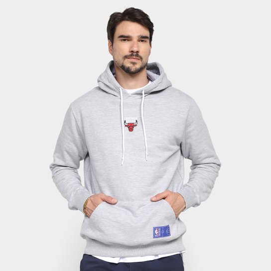 Moletom NBA Chicago Bulls Mini Logo Soft Capuz Masculino - Mescla Menor preço em Moletom NBA Chicago Bulls Mini Logo Soft Capuz Masculino - Mescla
