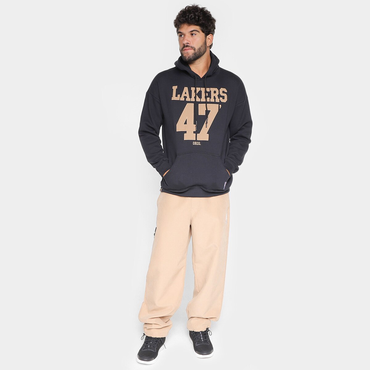 Moletom NBA Los Angeles Lakers Number Twill Masculino - 3