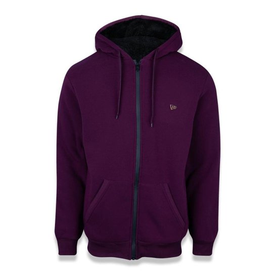 Moletom New Era Canguru Aberto Flag Frontal - Vinho