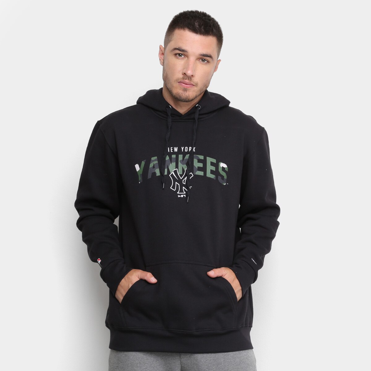 yankees short sleeve moletom com capuz