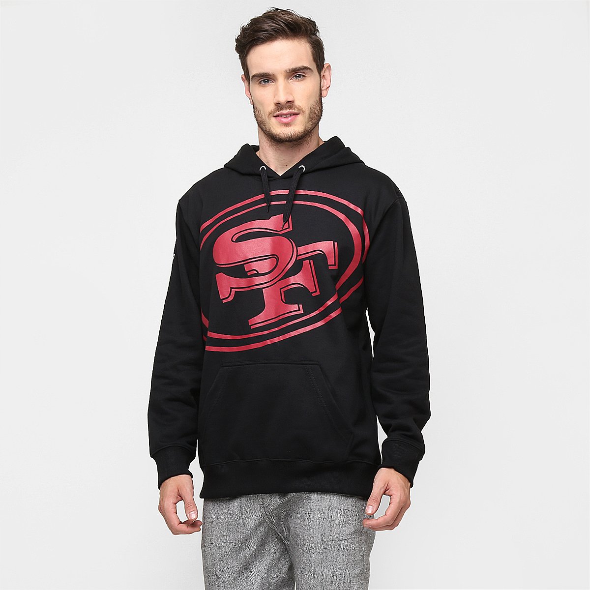 grey 49ers moletom com capuz
