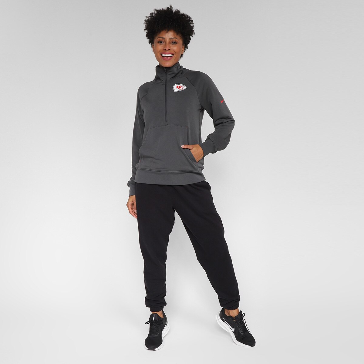Moletom NFL Kansas City Chiefs Nike Dri Fit Gola Alta Feminino - 3