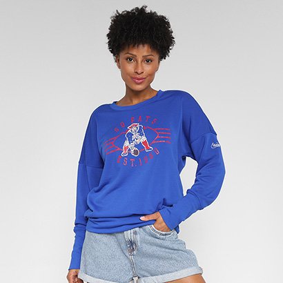 Moletom NFL New England Patriots Historic Nike Dri Fit Drop Shoulder Crew Feminino - Feminino