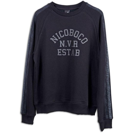 Moletom Nicoboco Raglan Rathkeale Masculino - Preto