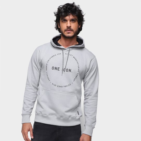 Moletom Oakley One Icon Circle Pullover Masculino - Cinza Claro