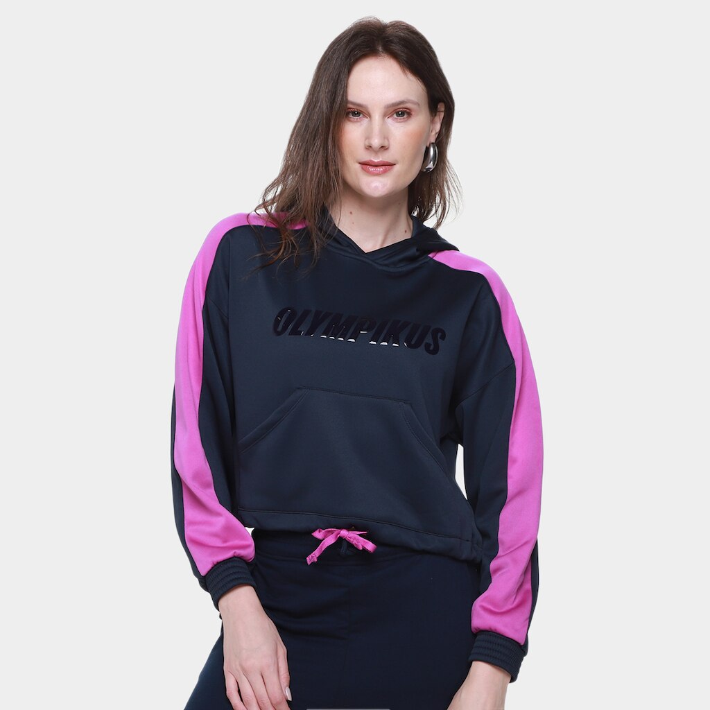Moletom Olympikus  Cropped Capuz Feminino