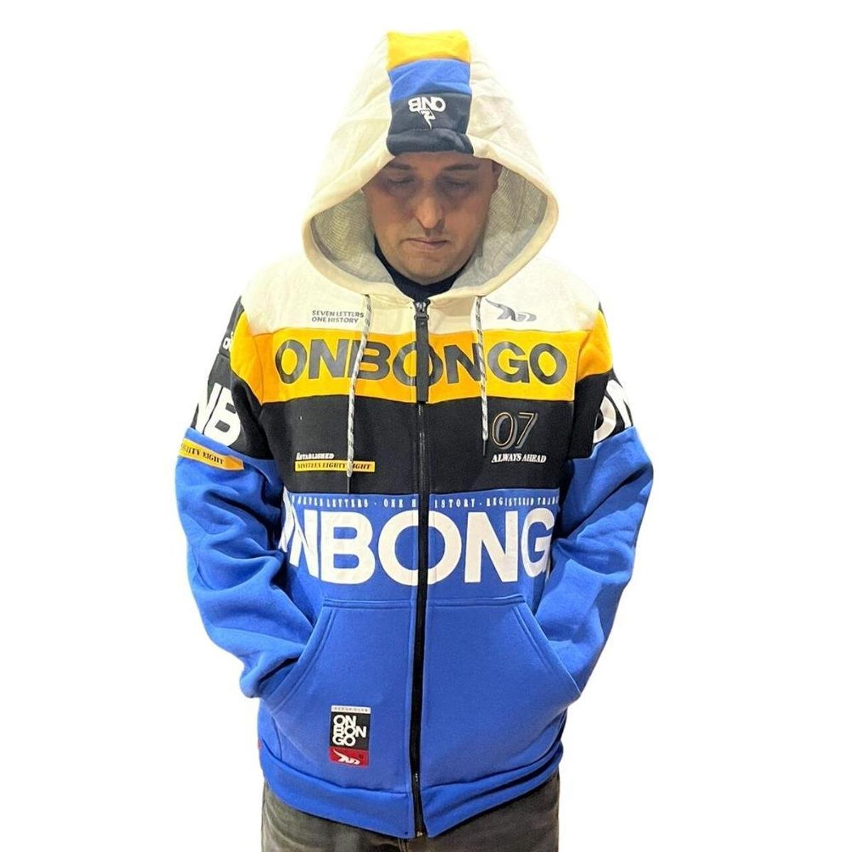 Moletom Onbongo Canguru D642A Azul Amarelo Preto Branco Azul