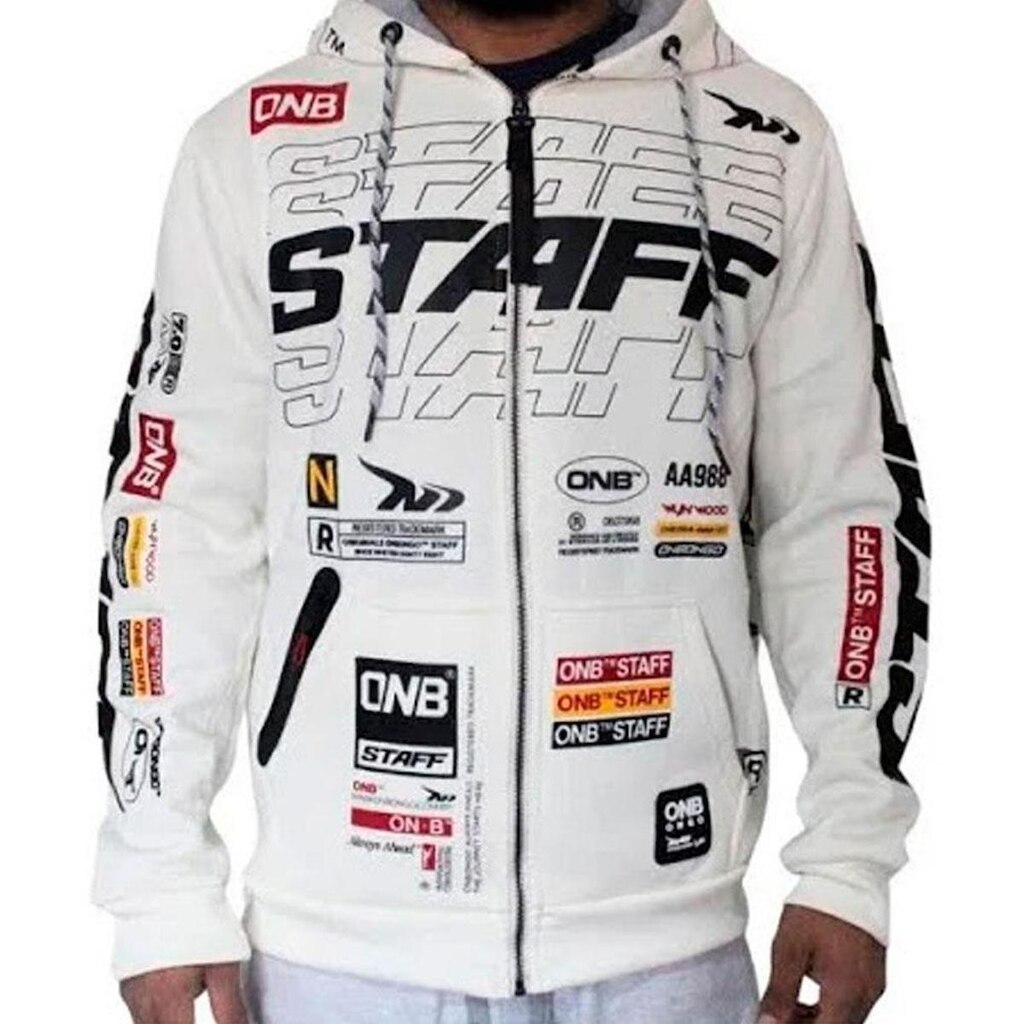 Moletom Onbongo Staff Aberto - Off White
