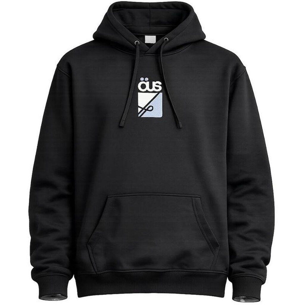 MOLETOM OUS LOGO CAPUZ PRETO MASCULINO
