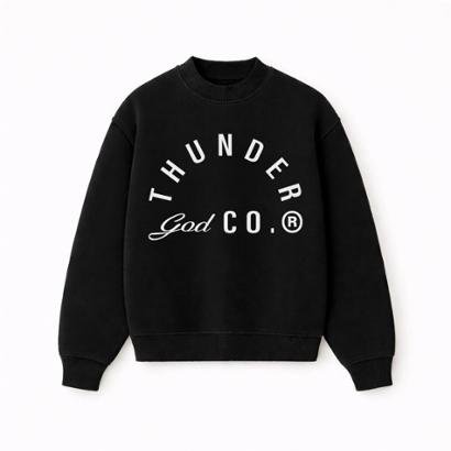 Moletom Oversized Felpado Thunder God Co. - Preto