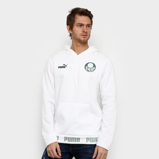 Moletom Palmeiras Culture Puma Capuz Masculino - Branco+Verde Menor preço em Moletom Palmeiras Culture Puma Capuz Masculino - Branco+Verde