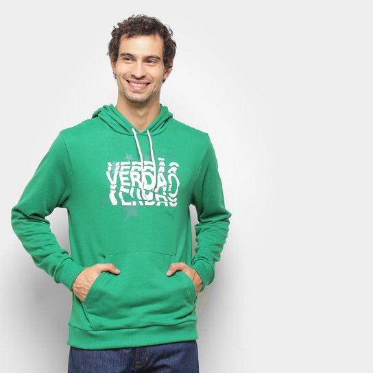 Moletom Palmeiras Puma Graphic Capuz Masculino - Verde+Branco Menor preço em Moletom Palmeiras Puma Graphic Capuz Masculino - Verde+Branco