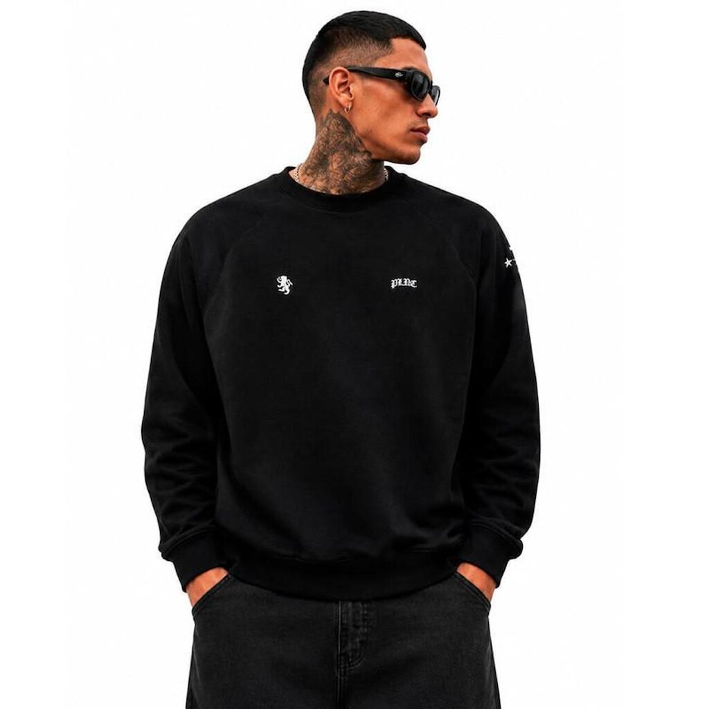 Moletom Plano C Careca CrewNeck Preto