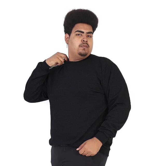 Moletom Plus Size Masculino Sem Capuz