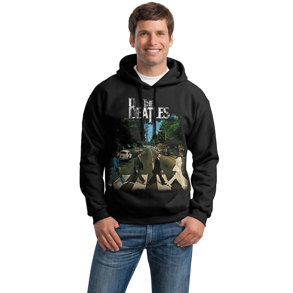 Moletom Preto Banda The Beatles C/Capuz Bomber Rock