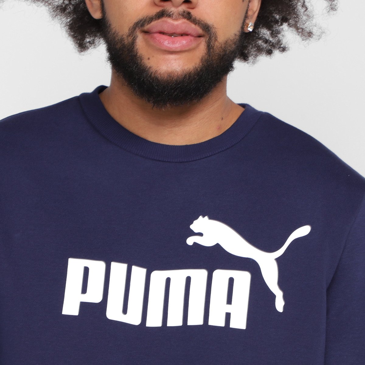 Moletom Puma Ess Big Logo Crew Fl Masculino - 2