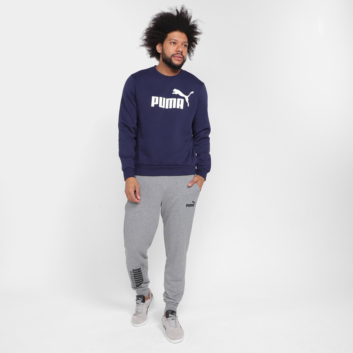 Moletom Puma Ess Big Logo Crew Fl Masculino - 3