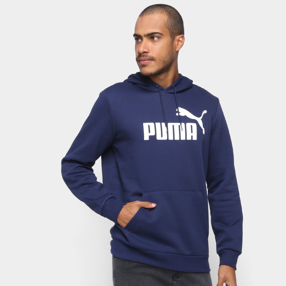 Moletom Puma Essentials Big Logo Capuz Masculino Menor preço em Moletom Puma Essentials Big Logo Capuz Masculino
