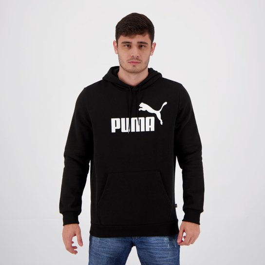 Moletom Puma Essentials Big Logo Preto - Preto Menor preço em Moletom Puma Essentials Big Logo Preto - Preto