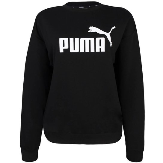 Moletom Puma Essentials Logo Crew Fl Feminino - Preto Menor preço em Moletom Puma Essentials Logo Crew Fl Feminino - Preto