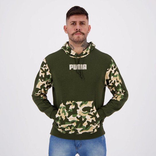 Moletom Puma Rebel Camo Hoody TR Masculina - Verde
