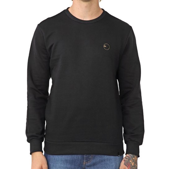 Moletom Quiksilver Careca Patch Masculino - Preto