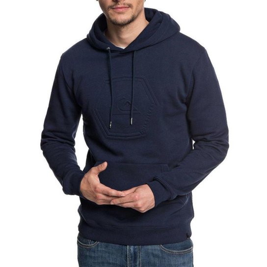 Moletom Quiksilver Fechado Swell Emboss Hood Masculino - Marinho