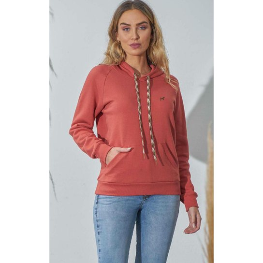 MOLETOM RAGLAN COM BOLSO CANGURU FEMININO TELHA BEAGLE