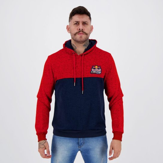 Moletom Red Bull Racing Tricotton Vermelho e Marinho - Azul