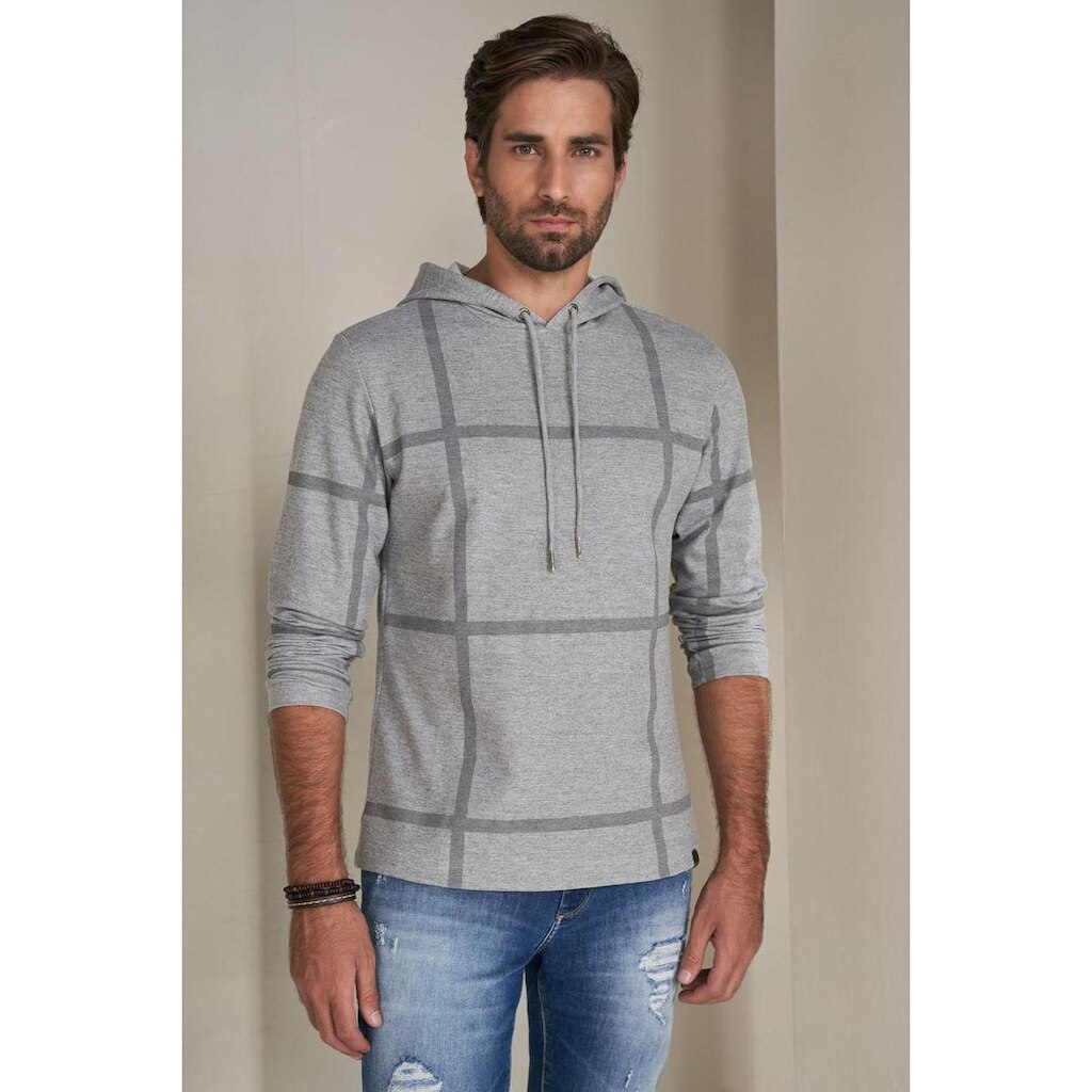 Moletom Regular Fit Lado Avesso Chess Cinza Tam. P