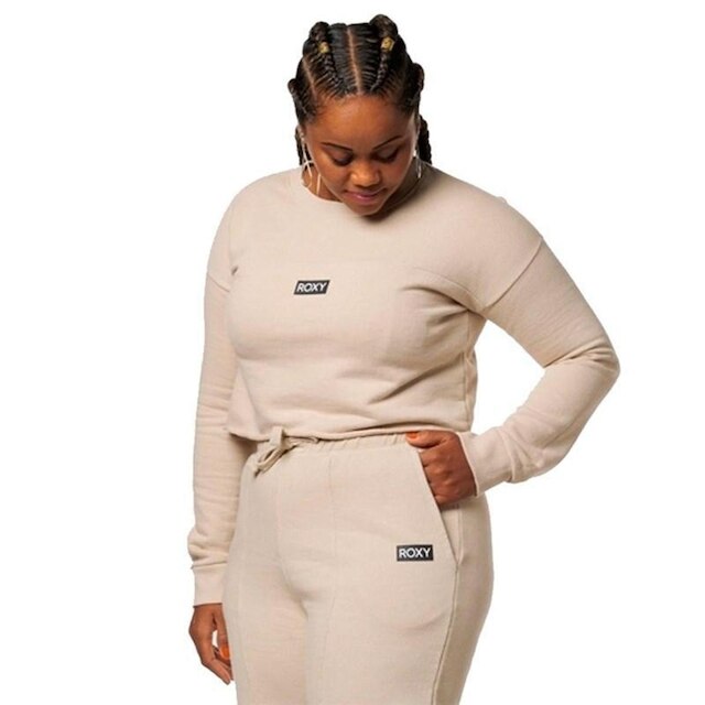 Moletom Roxy Care Cut Off Pull Over Areia