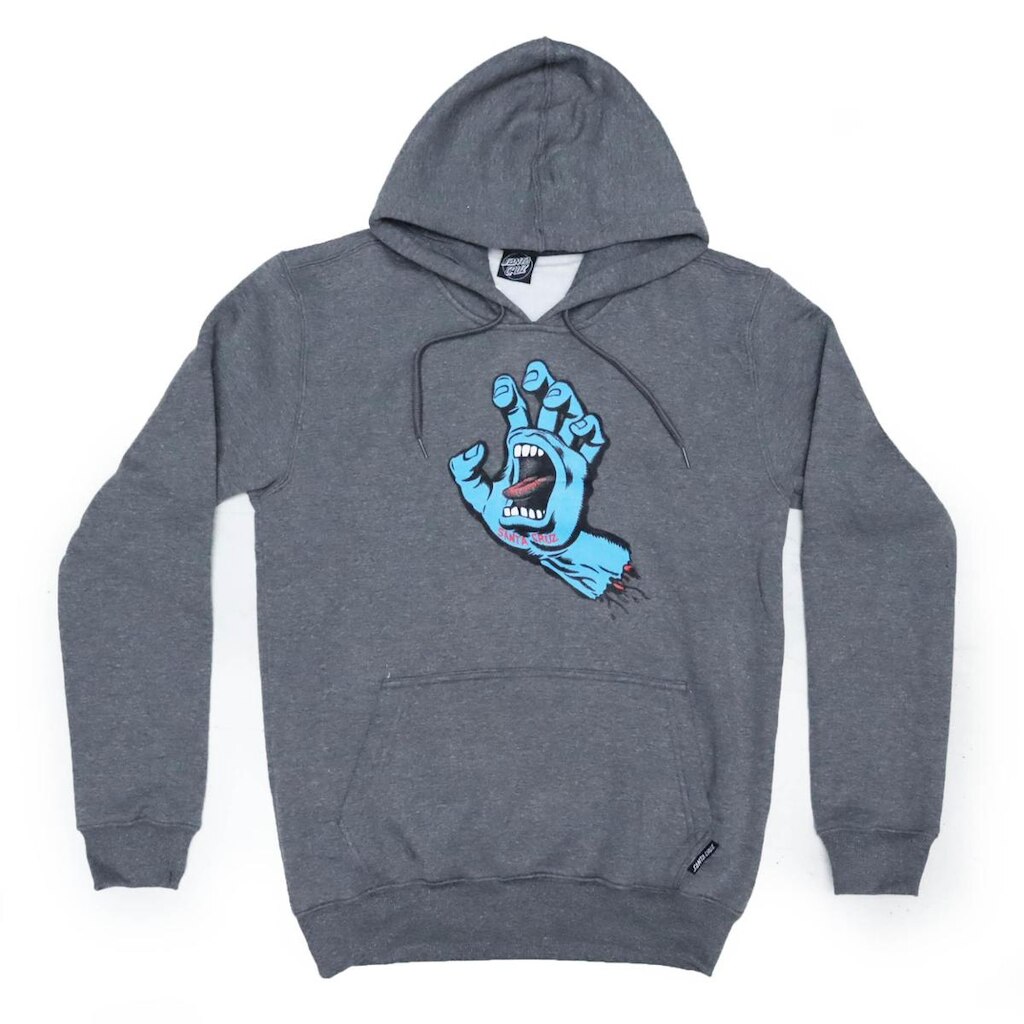 Moletom Santa Cruz Canguru Screaming Hand - Cinza Chumbo