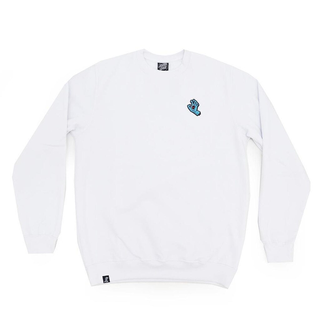 Moletom Santa Cruz Careca Screaming Hand Chest - Branco