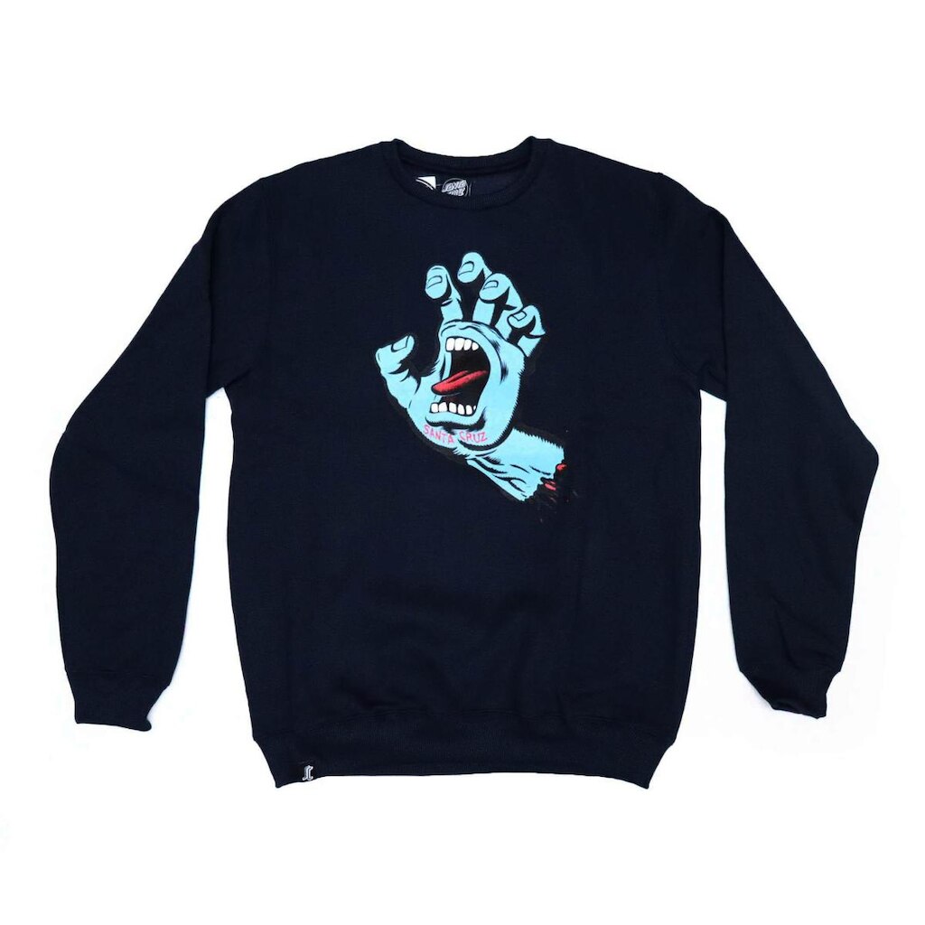 Moletom Santa Cruz Careca Screaming Hand Front - Preto/Azul