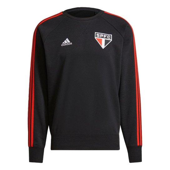 Moletom São Paulo FC Adidas - Preto+Vermelho Menor preço em Moletom São Paulo FC Adidas - Preto+Vermelho