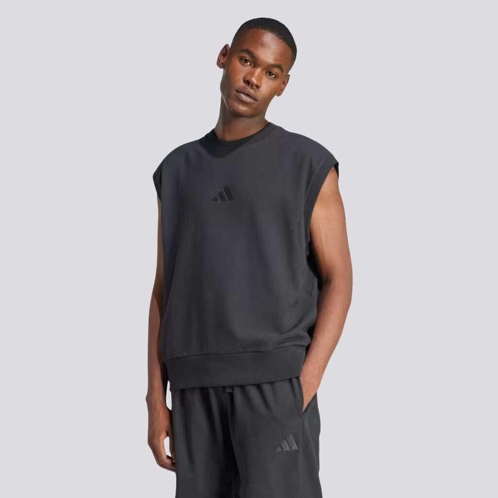 Moletom Sem Manga Adidas ALL ZN Luxe Preto
