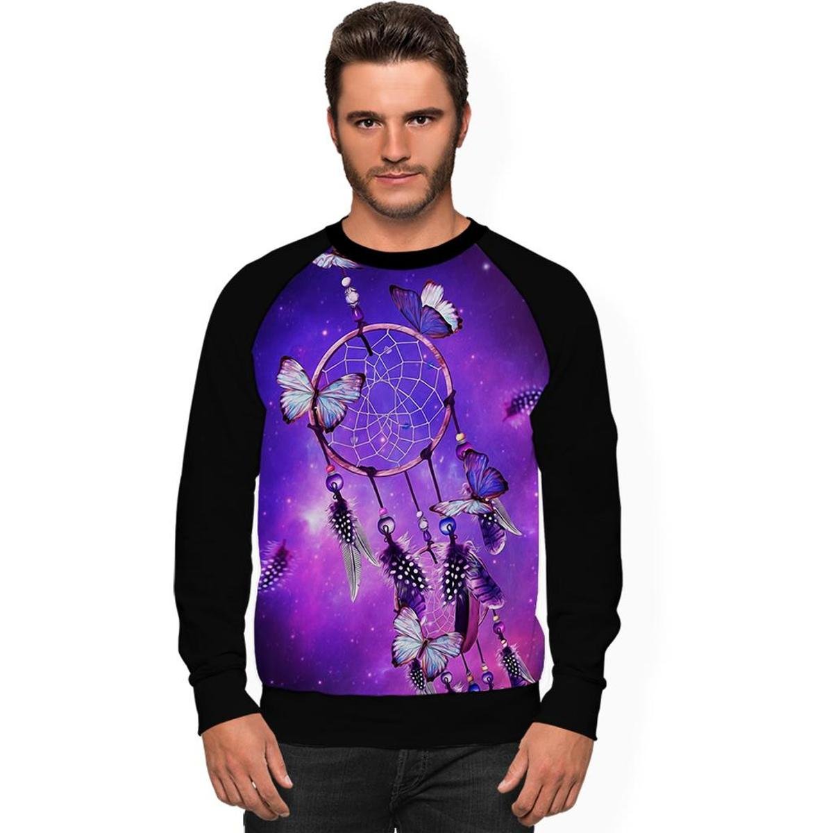 Moletom Stompy Raglan Masculino Psicodelico Rave - Preto | Netshoes