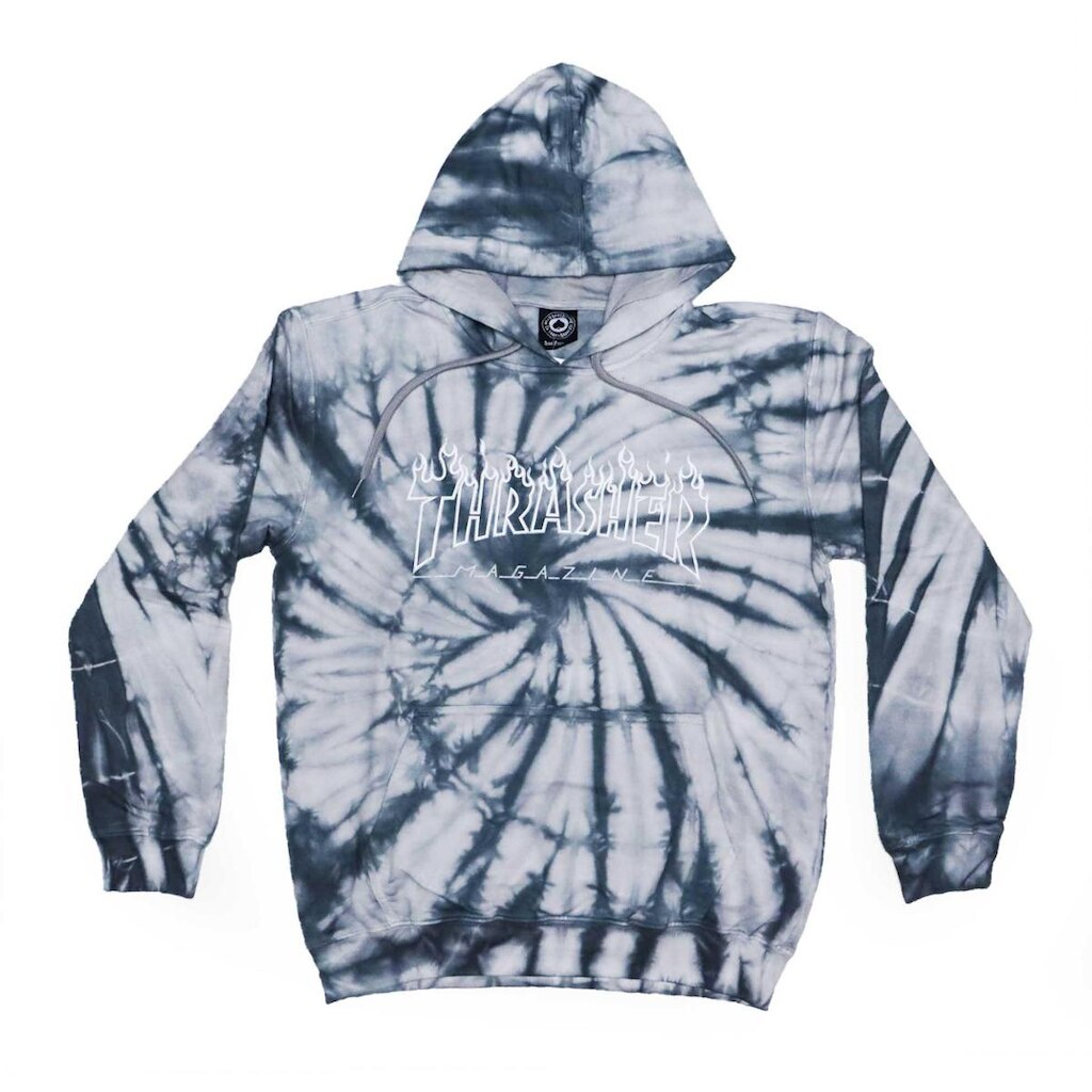 Moletom Thrasher Magazine Canguru Silver Flame - Tie Dye Cinza