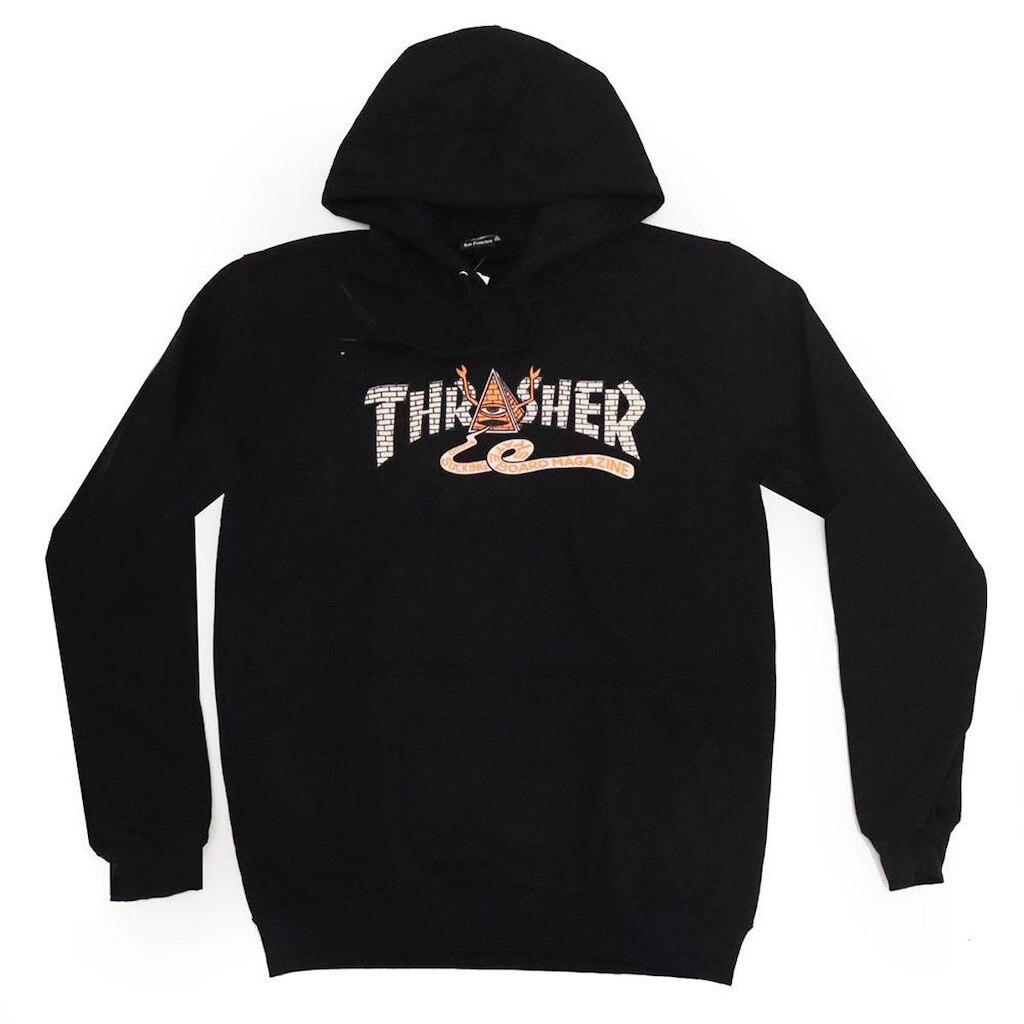 Moletom Thrasher X Toy Machine Canguru Pyramid - Preto