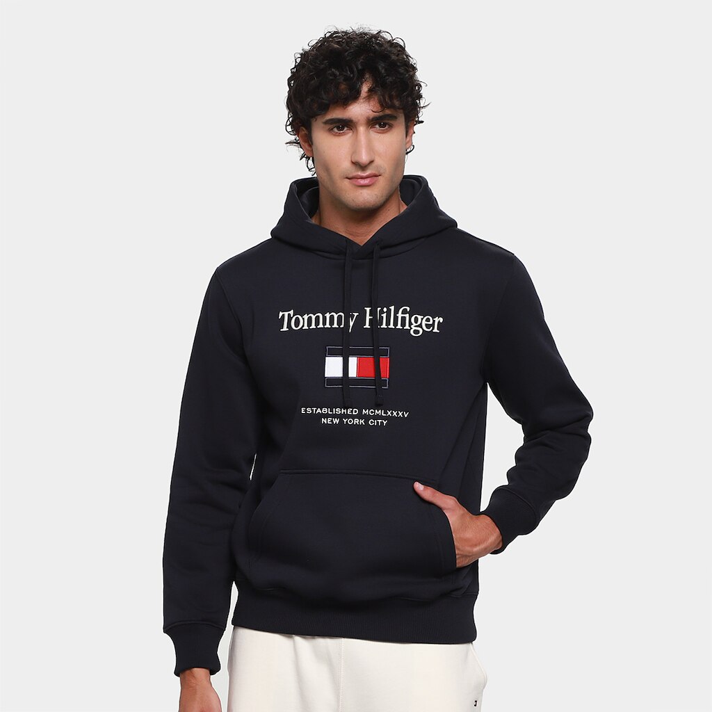 Moletom Tommy Hilfiger Embro Flag Hoodie Masculino
