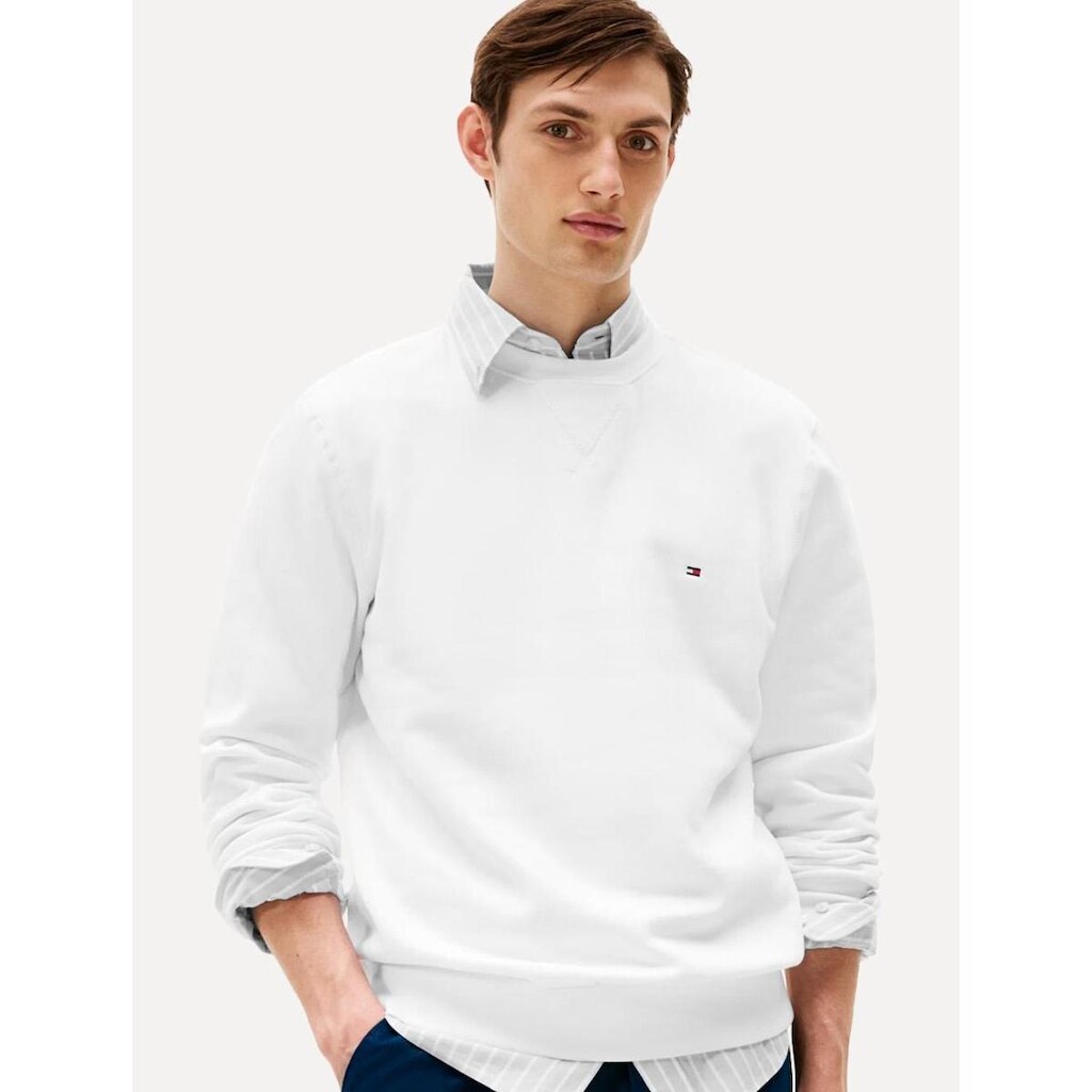 Moletom Tommy Hilfiger Masculino Essential Fleece Crewneck Branco