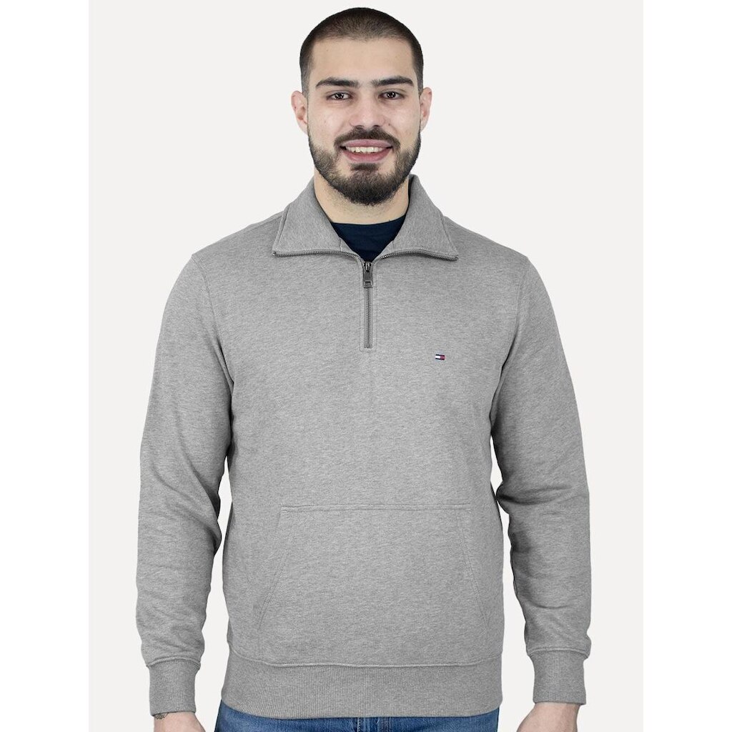 Moletom Tommy Hilfiger Masculino Essential Terry Half Zip Cinza Mescla