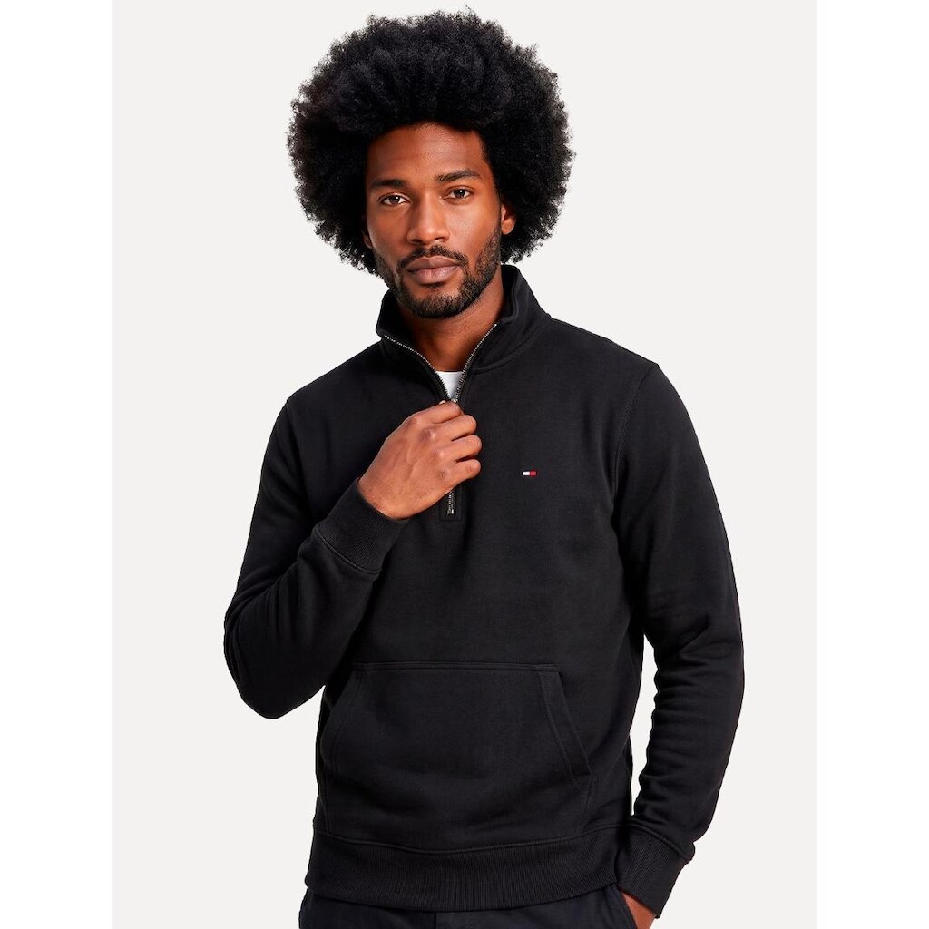 Moletom Tommy Hilfiger Masculino Essential Terry New Half Zip Preto