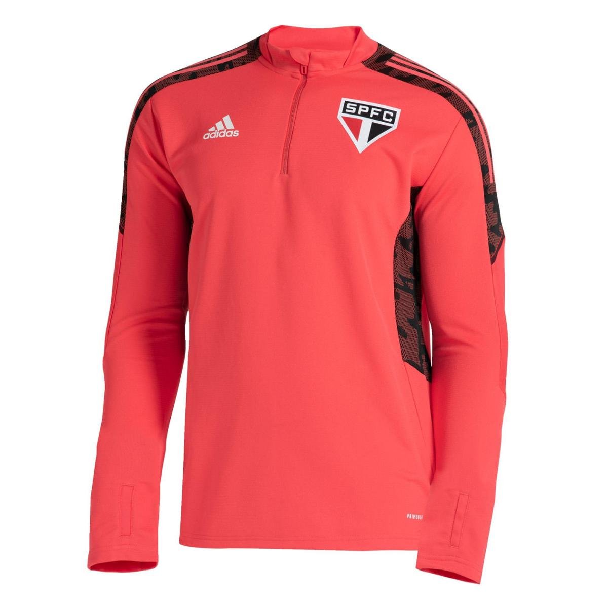 Moletom Treino São Paulo FC Adidas Vermelho+Preto Netshoes