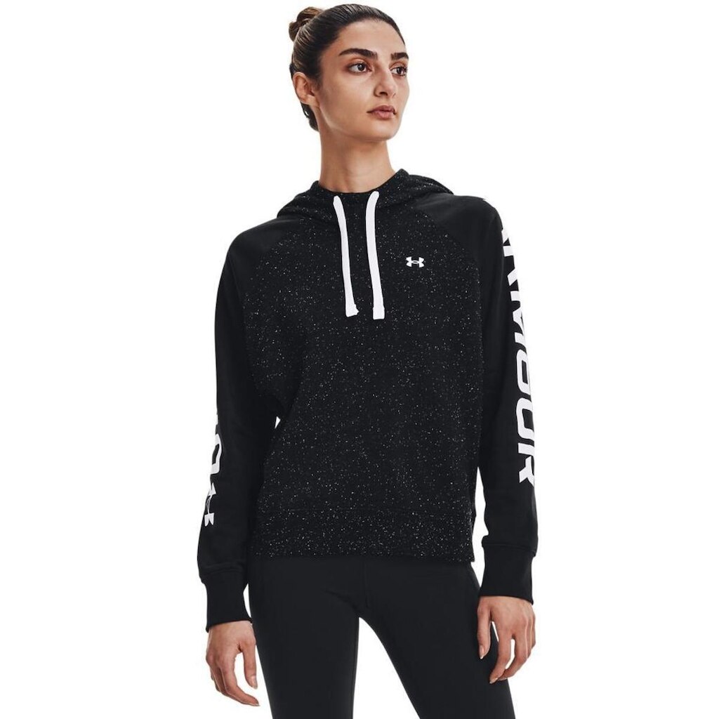 MOLETOM UNDER ARMOUR RIVAL FLEECE CB FEWMININO PRETO E BRANCO PP