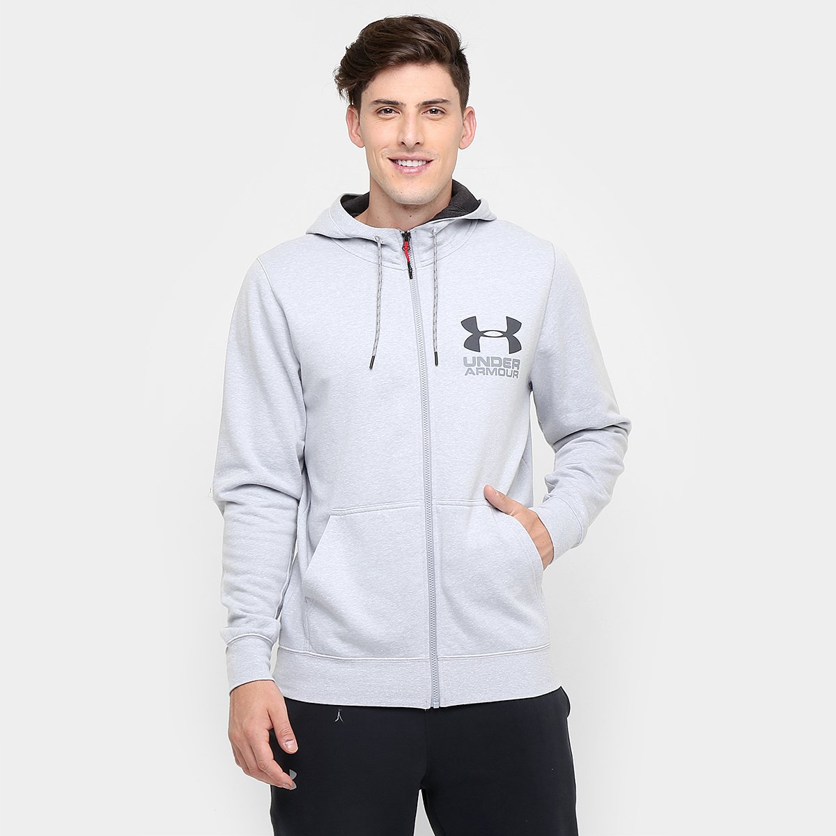 tri blend zip moletom com capuz