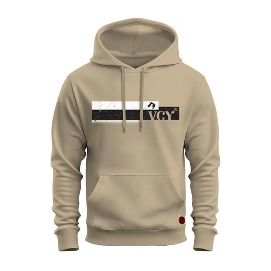 Moletom Unissex Confortável Estampado Canguru Com Bolso e Capuz V C Y Casual - Bege Menor preço em Moletom Unissex Confortável Estampado Canguru Com Bolso e Capuz V C Y Casual - Bege