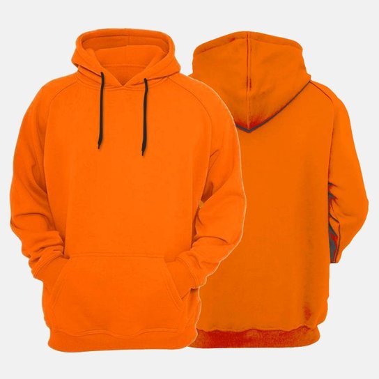 Moletom Unissex Moleton Canguru Blusa de Frio Casaco Fechado Liso Sem Estampa Use Miron - Laranja Menor preço em Moletom Unissex Moleton Canguru Blusa de Frio Casaco Fechado Liso Sem Estampa Use Miron - Laranja